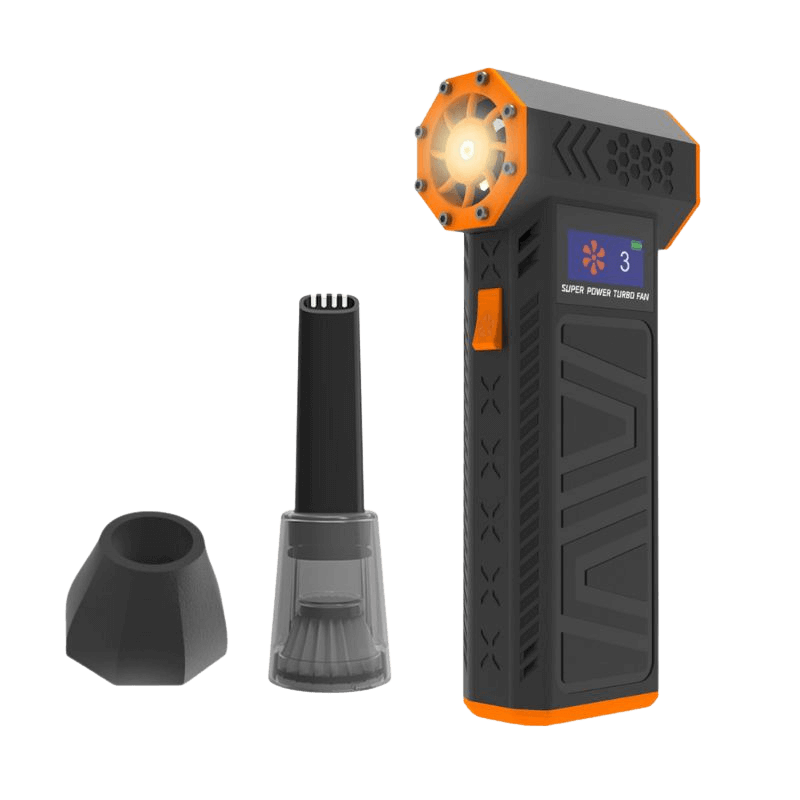 Super Turbo Fan with Magnetic Base and Multiple Nozzle Attachments
